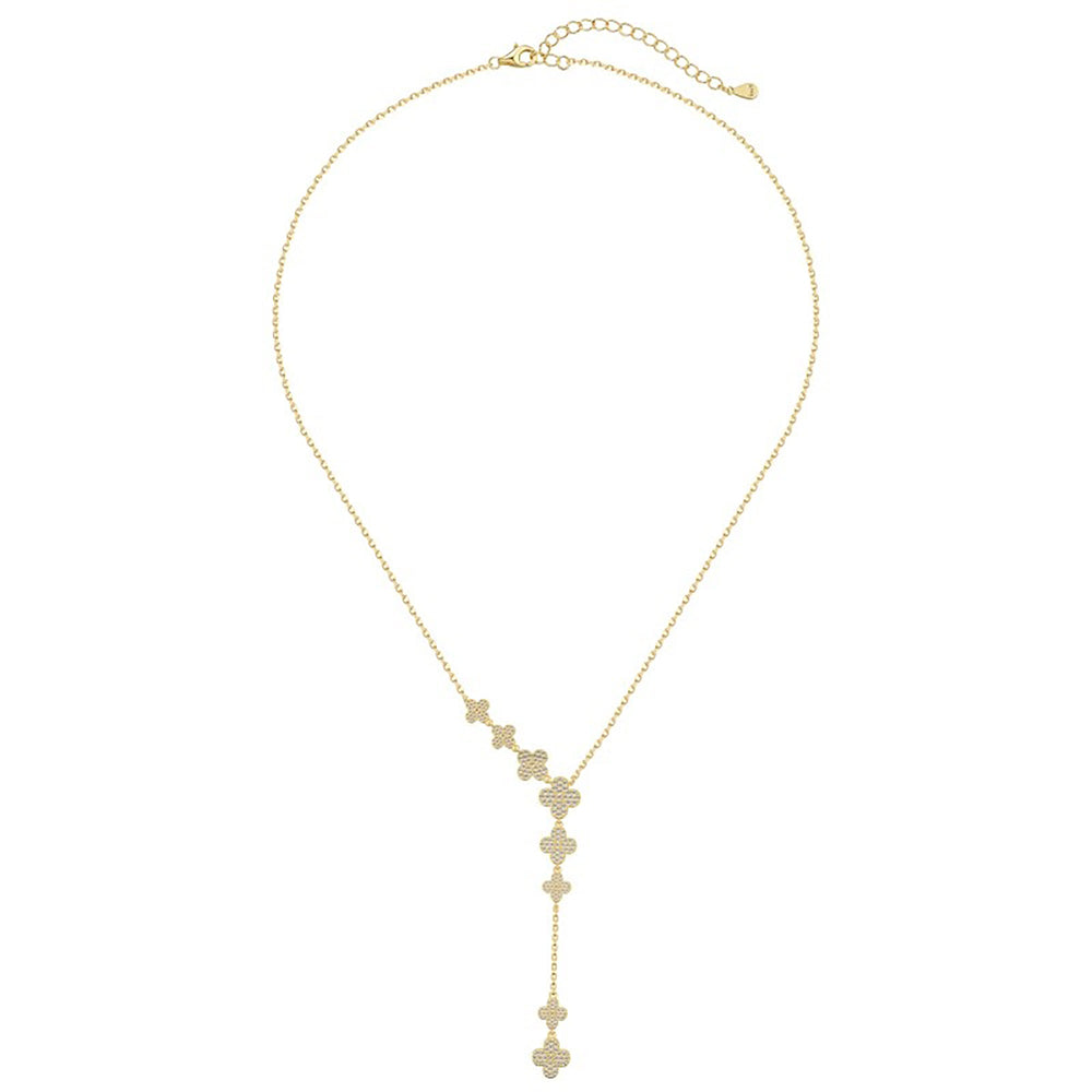Fastrun 18K Gold Trèfle Y Shape Necklace