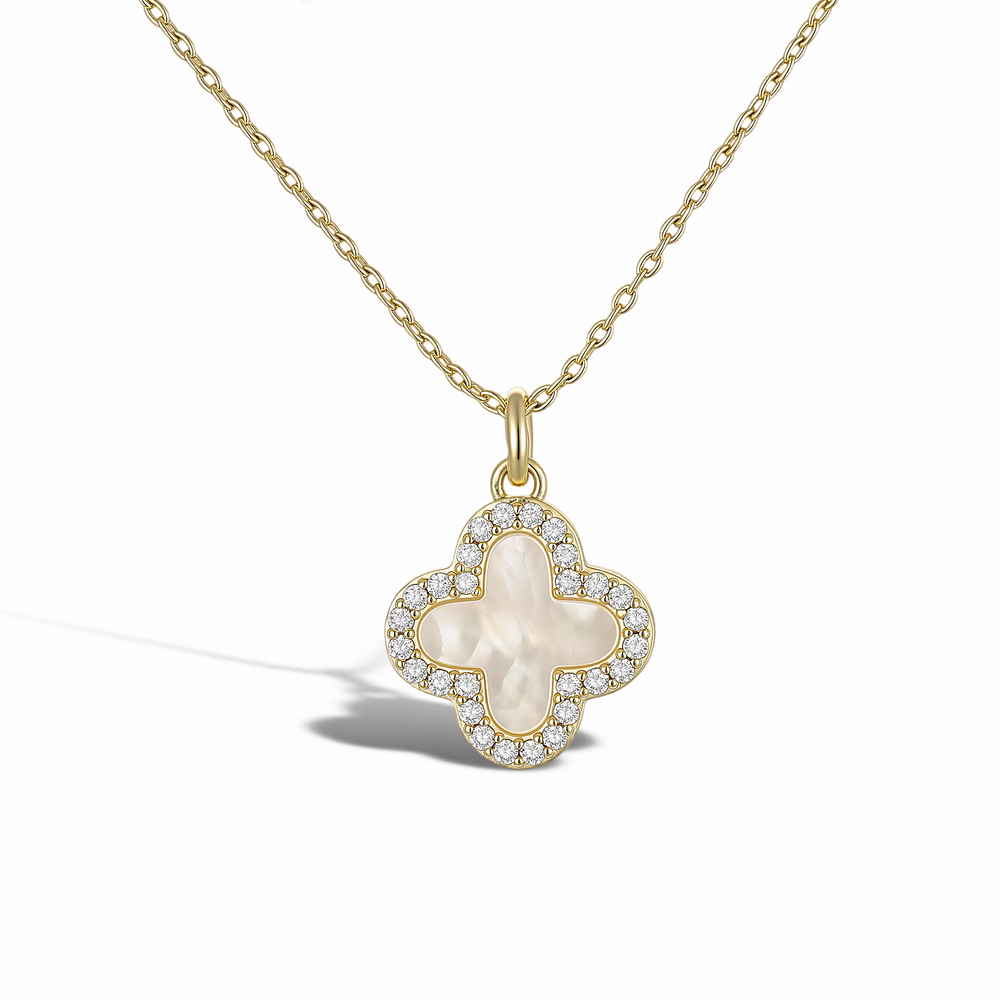 Félicie 14K Gold Shell Trèfle Necklace
