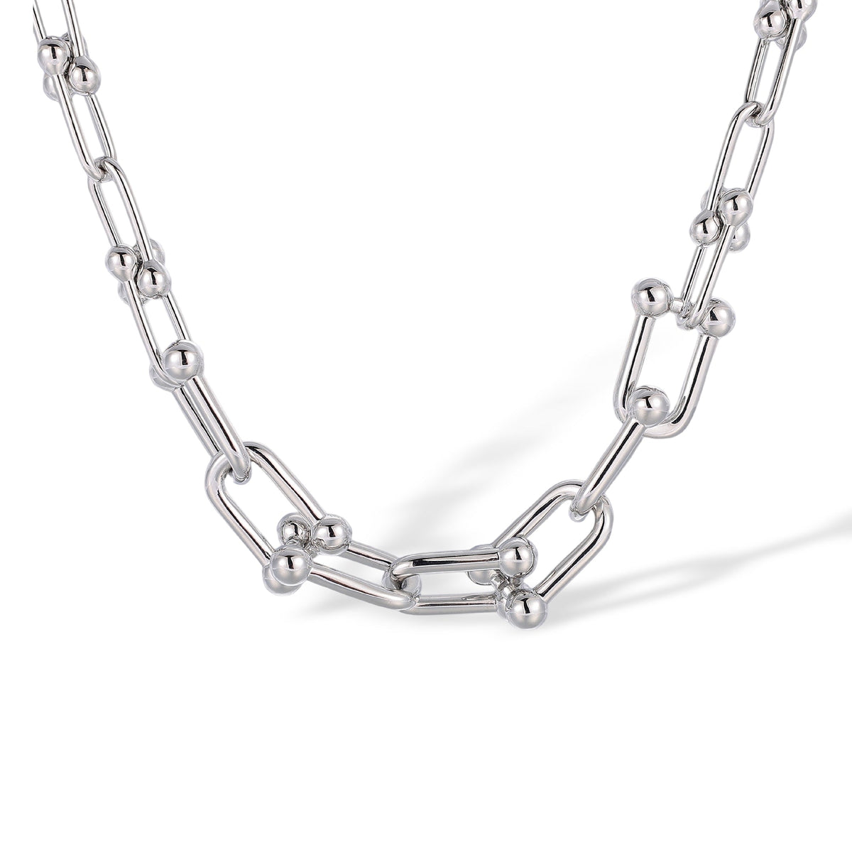 Fenja Silver Geometric Joint Chain Necklace