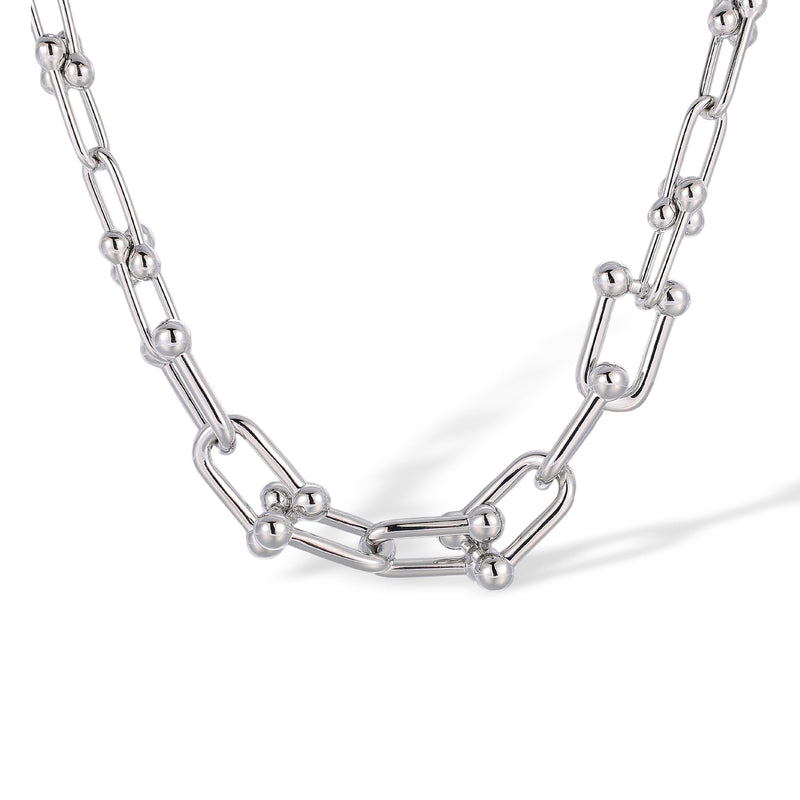 Fenja Silver Geometric Joint Chain Necklace