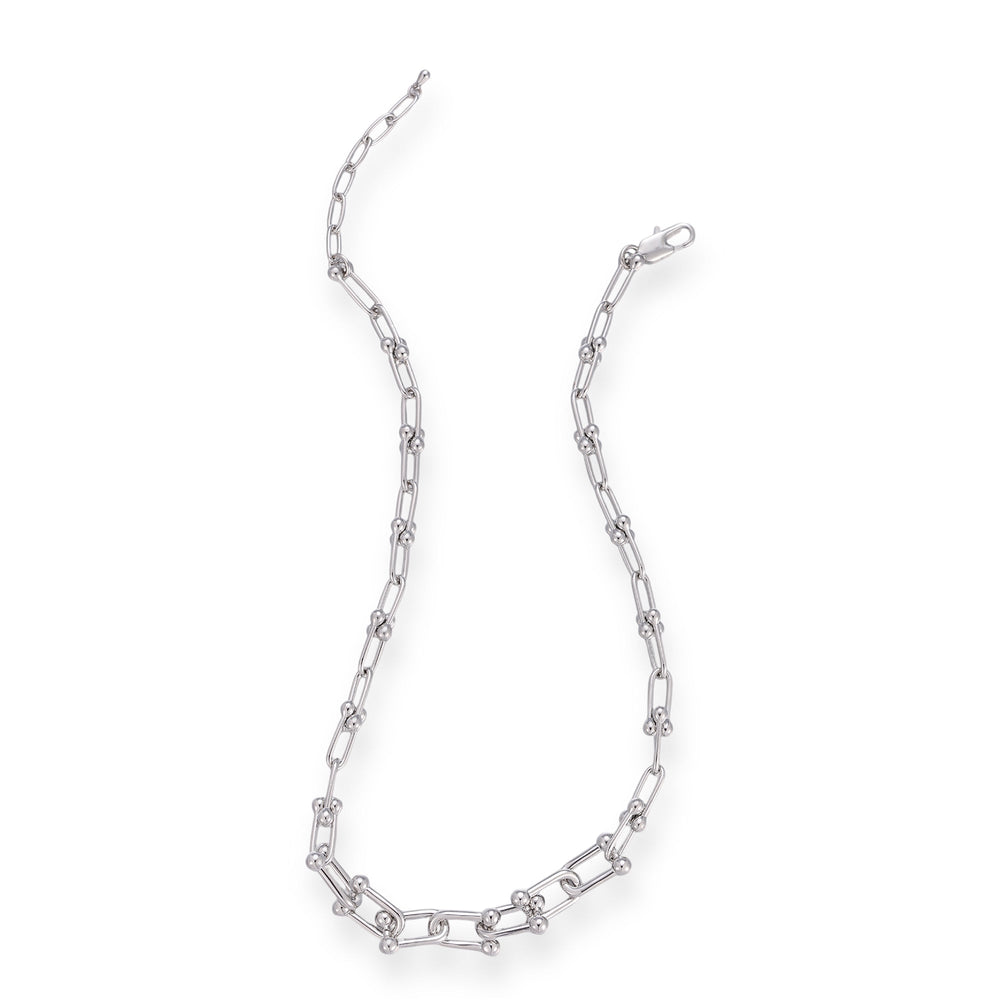 Fenja Silver Geometric Joint Chain Necklace