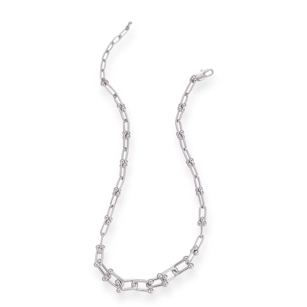Fenja Silver Geometric Joint Chain Necklace