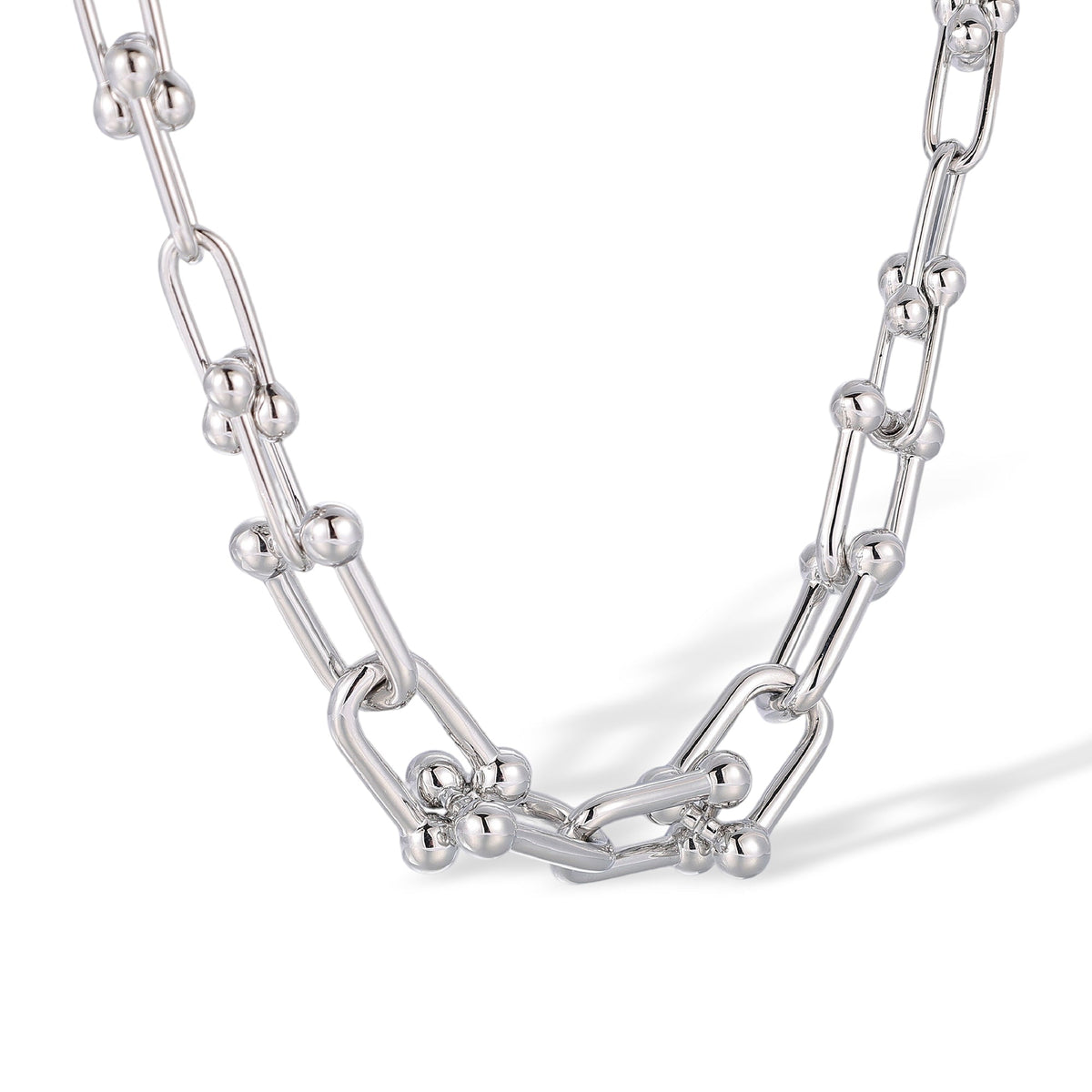 Fenja Silver Geometric Joint Chain Necklace