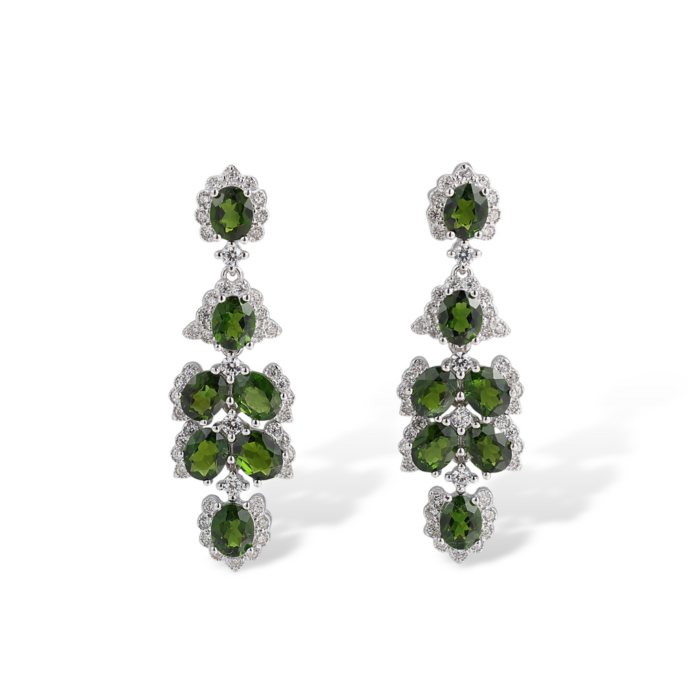 Feuille Cascade Green Floral Drop Earrings