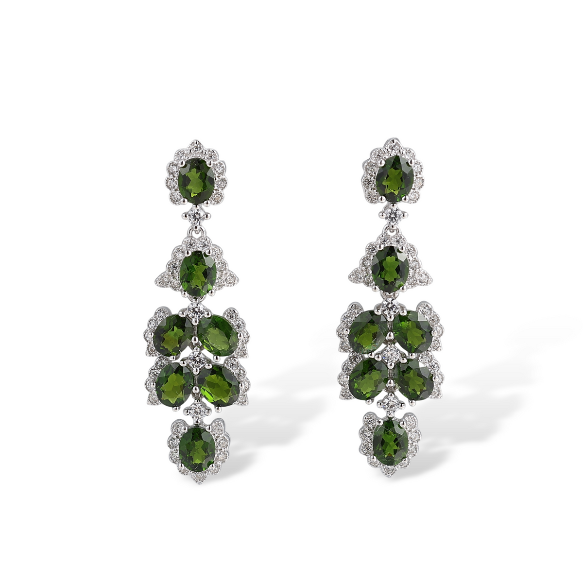 Feuille Cascade Green Floral Drop Earrings