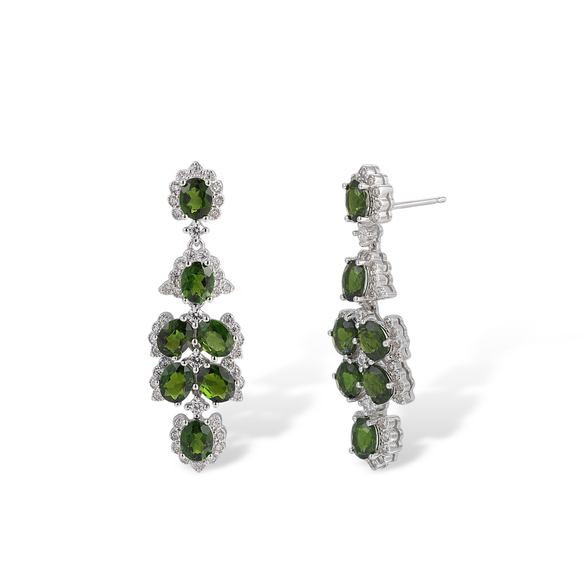 Feuille Cascade Green Floral Drop Earrings