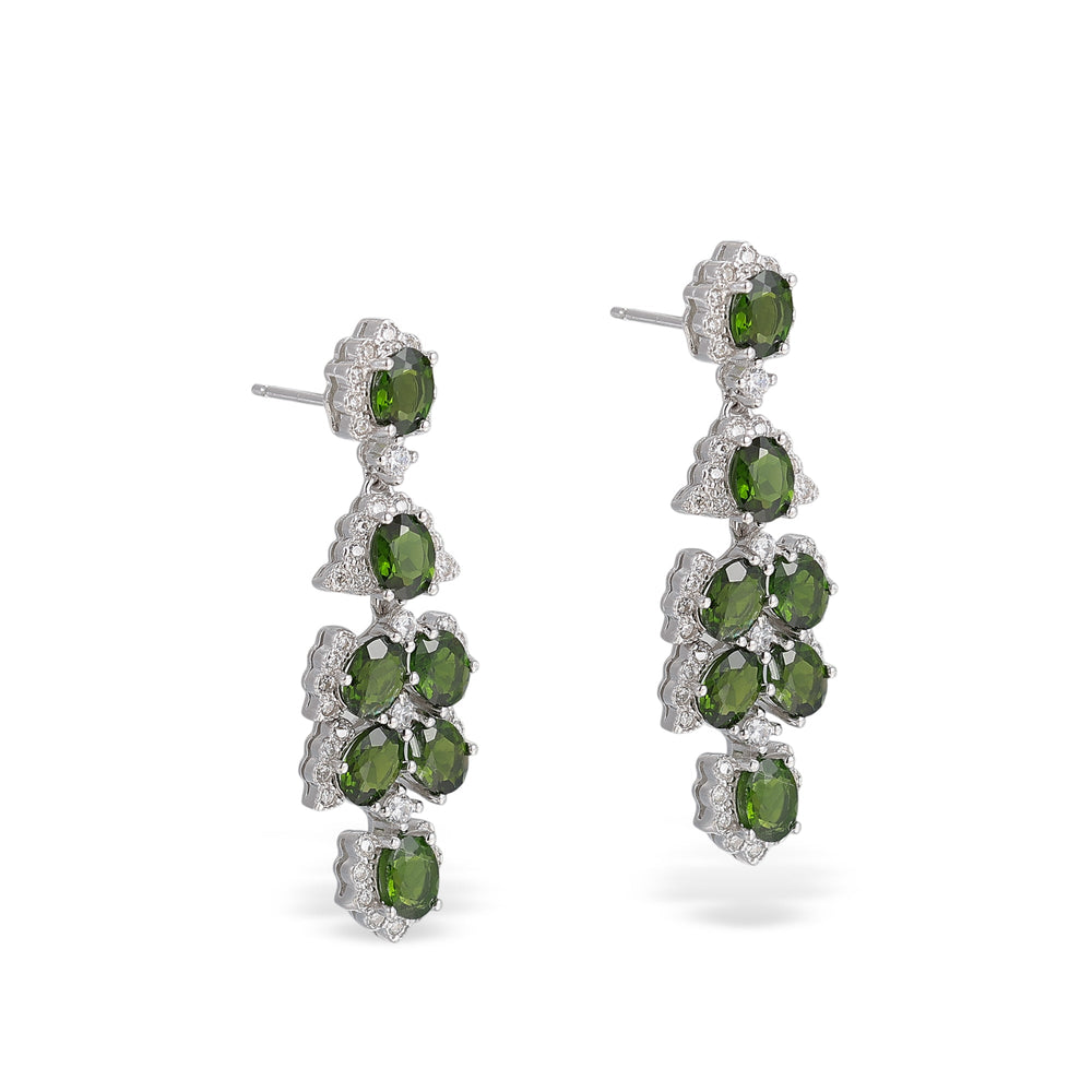 Feuille Cascade Green Floral Drop Earrings