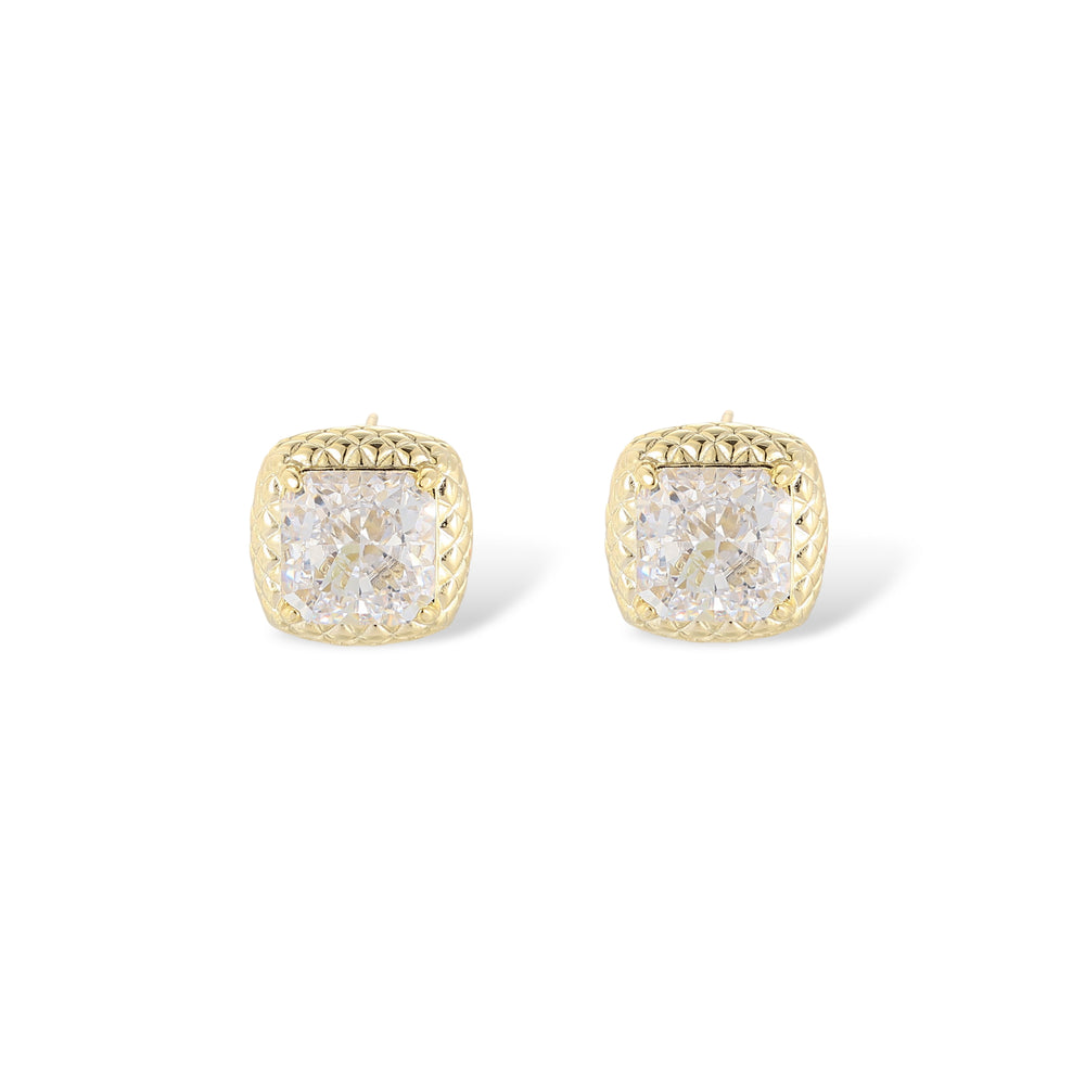 Flavie 14K Gold Square Stud Earrings