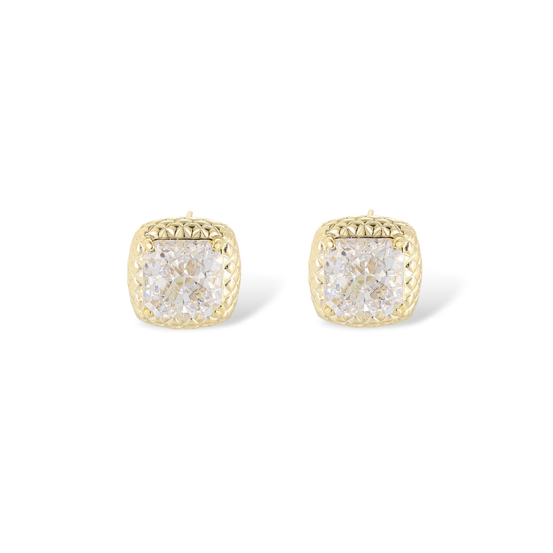 Flavie 14K Gold Square Stud Earrings