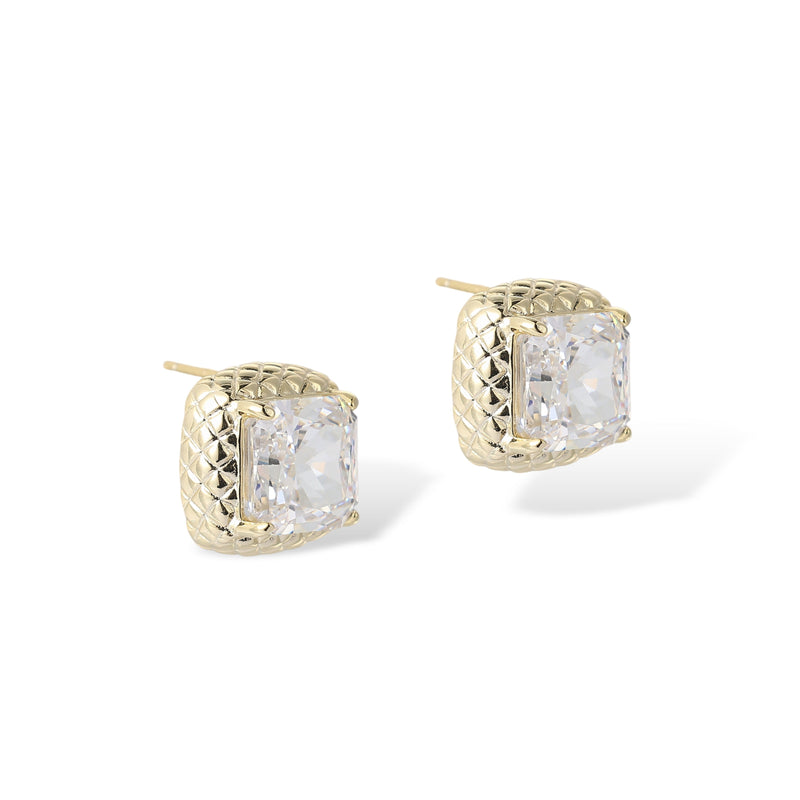 Flavie 14K Gold Square Stud Earrings