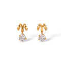 Florentine 14K Gold M Shape Earrings