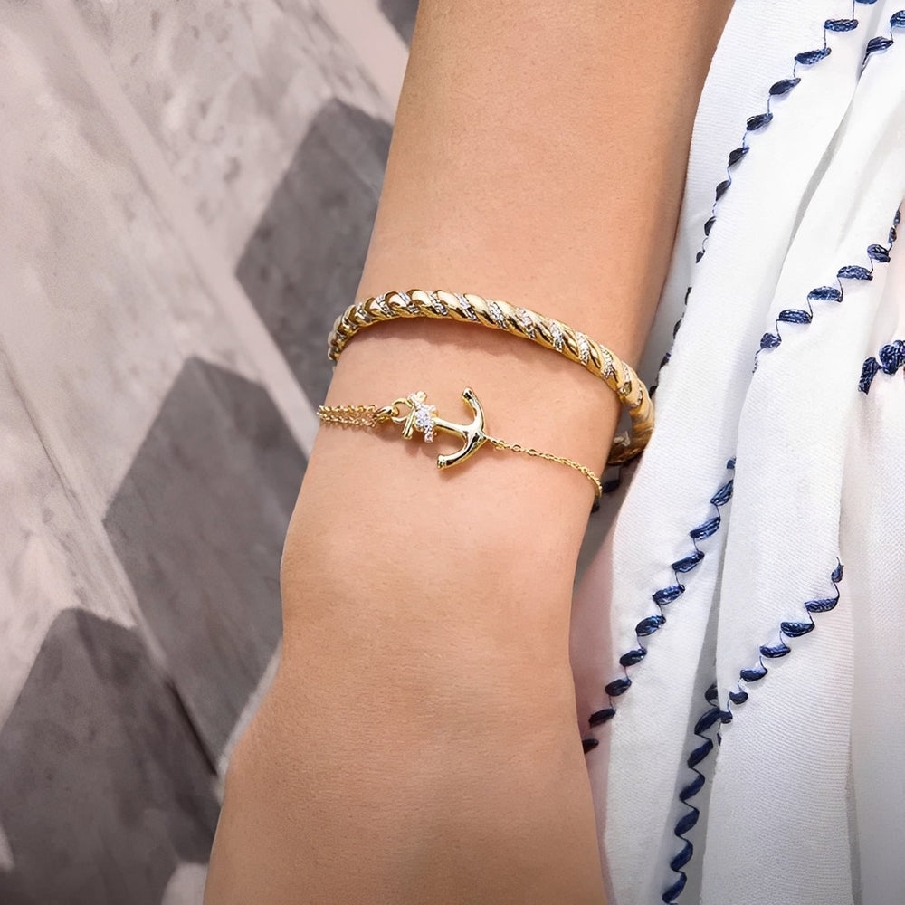 Florilène Gold Anchor Bracelet