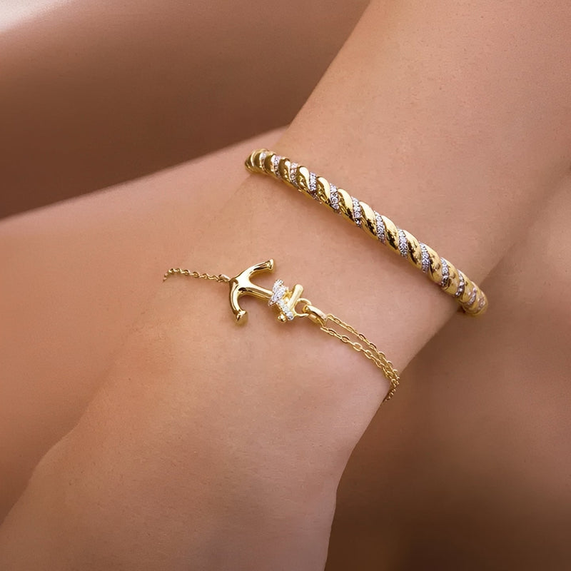 Florilène Gold Anchor Bracelet