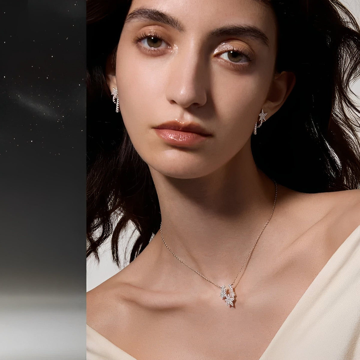 Fragmenté White Star Stud Earrings
