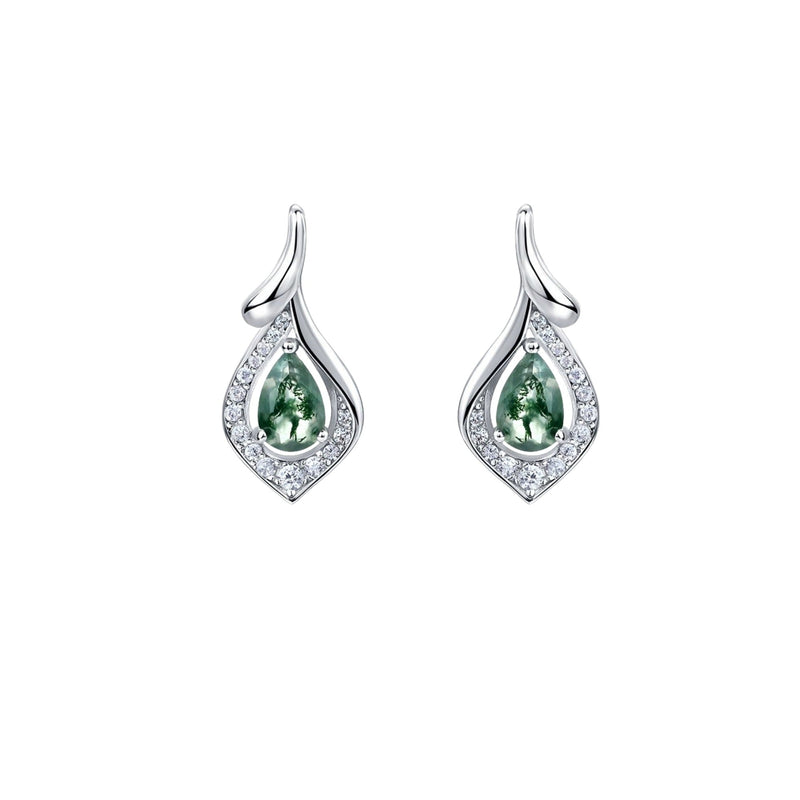 Francette Green Moss Teardrop Earrings