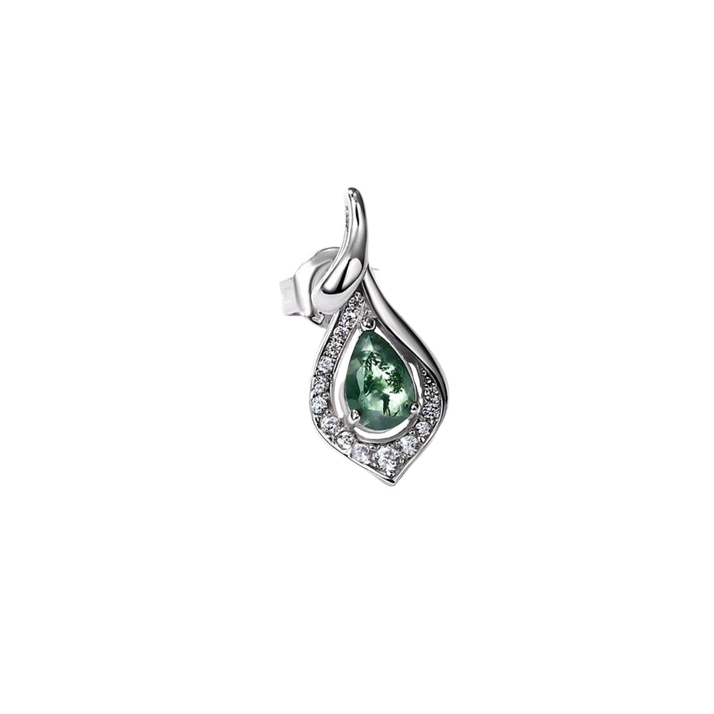 Francette Green Moss Teardrop Earrings