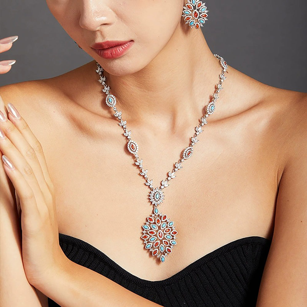 Fredegund Multicolor Snowflake Necklace