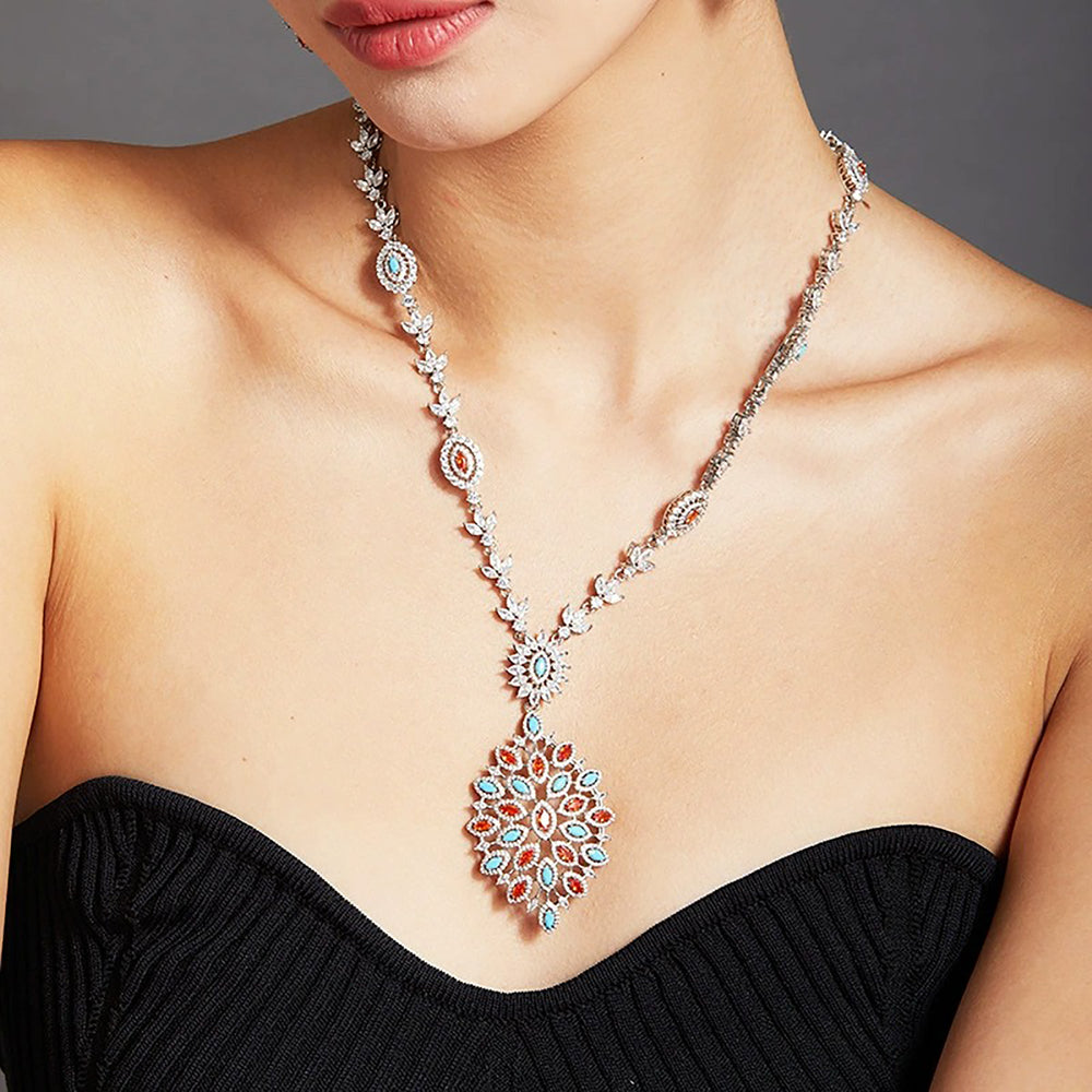 Fredegund Multicolor Snowflake Necklace