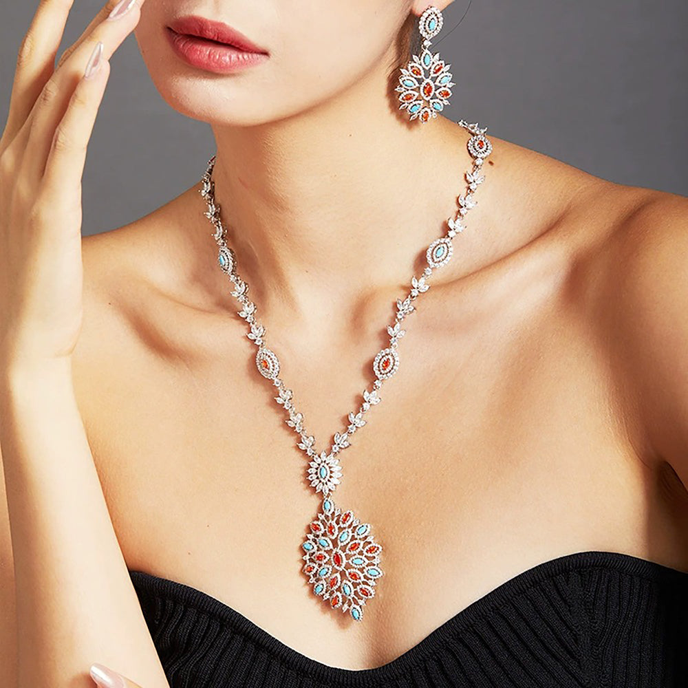 Fredegund Multicolor Snowflake Necklace