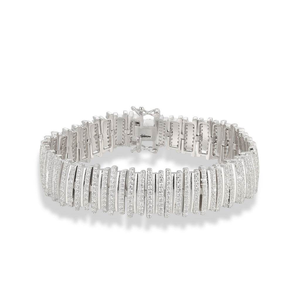 Frederika Silver Vertical Bar Bracelet