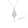 Frehild White Round Crystal Necklace