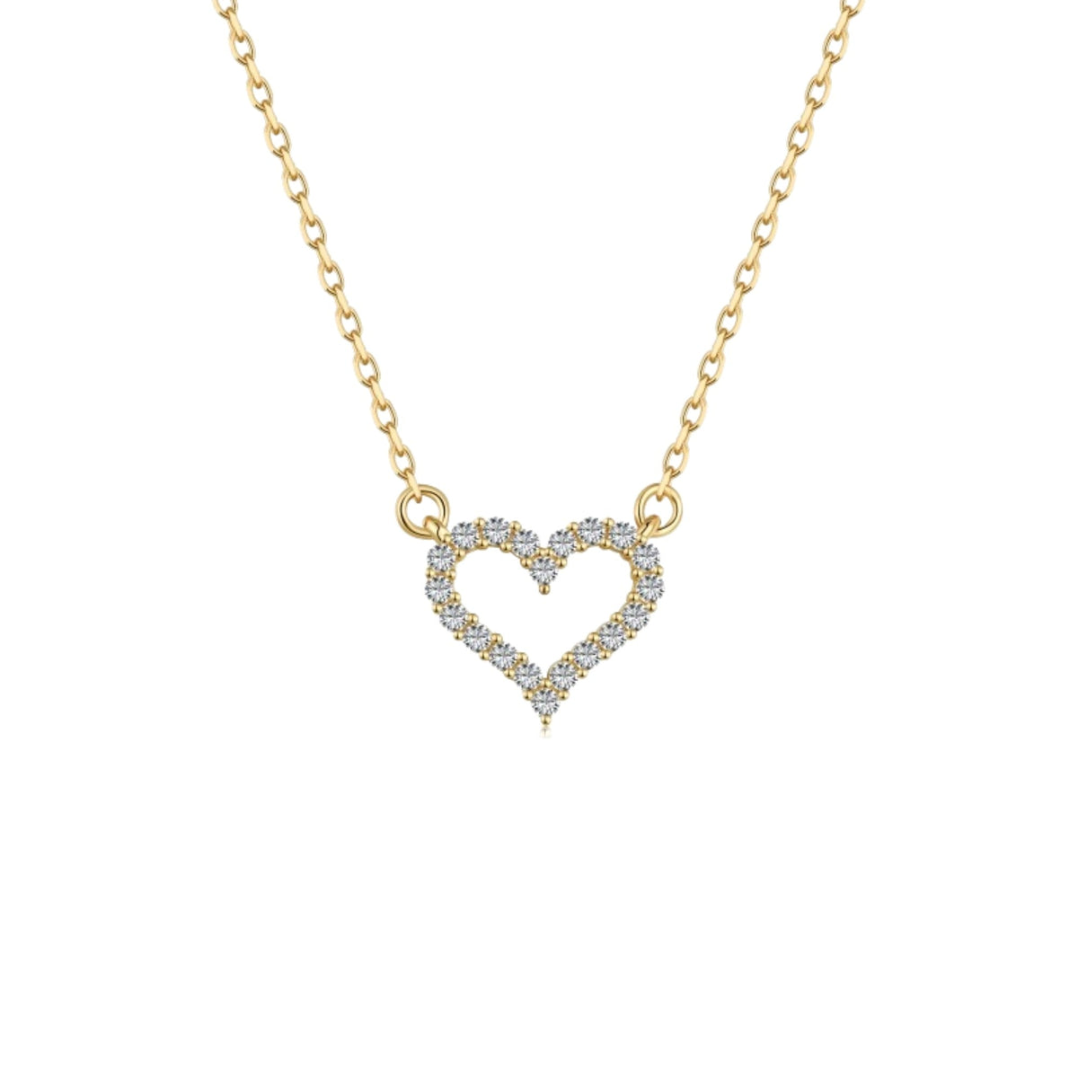 Freyda 18K Gold Hollow Heart Necklace