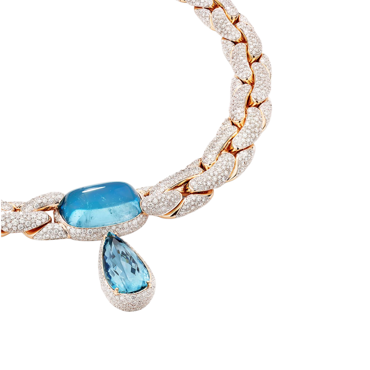 Fridlind 14K Gold Teardrop Cushioon Choker Necklace
