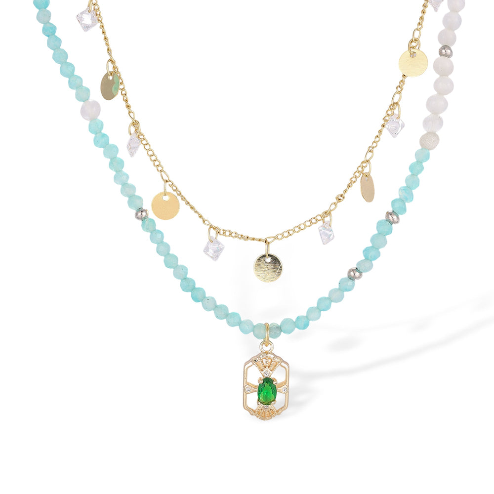 Fridrun Multicolor Double-Layered Necklace