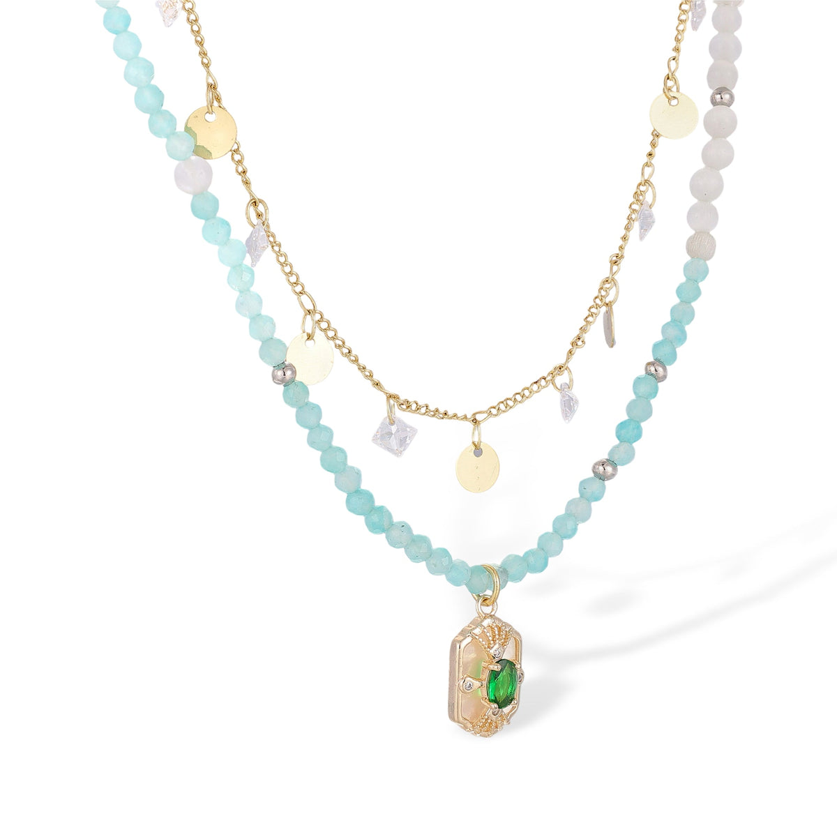 Fridrun Multicolor Double-Layered Necklace