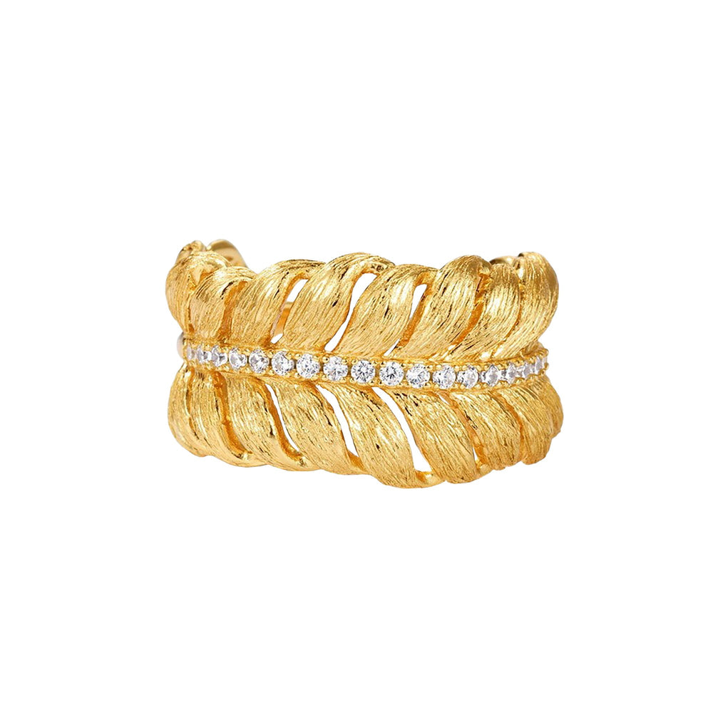 Frieda 14K Gold Leaf Open Ring