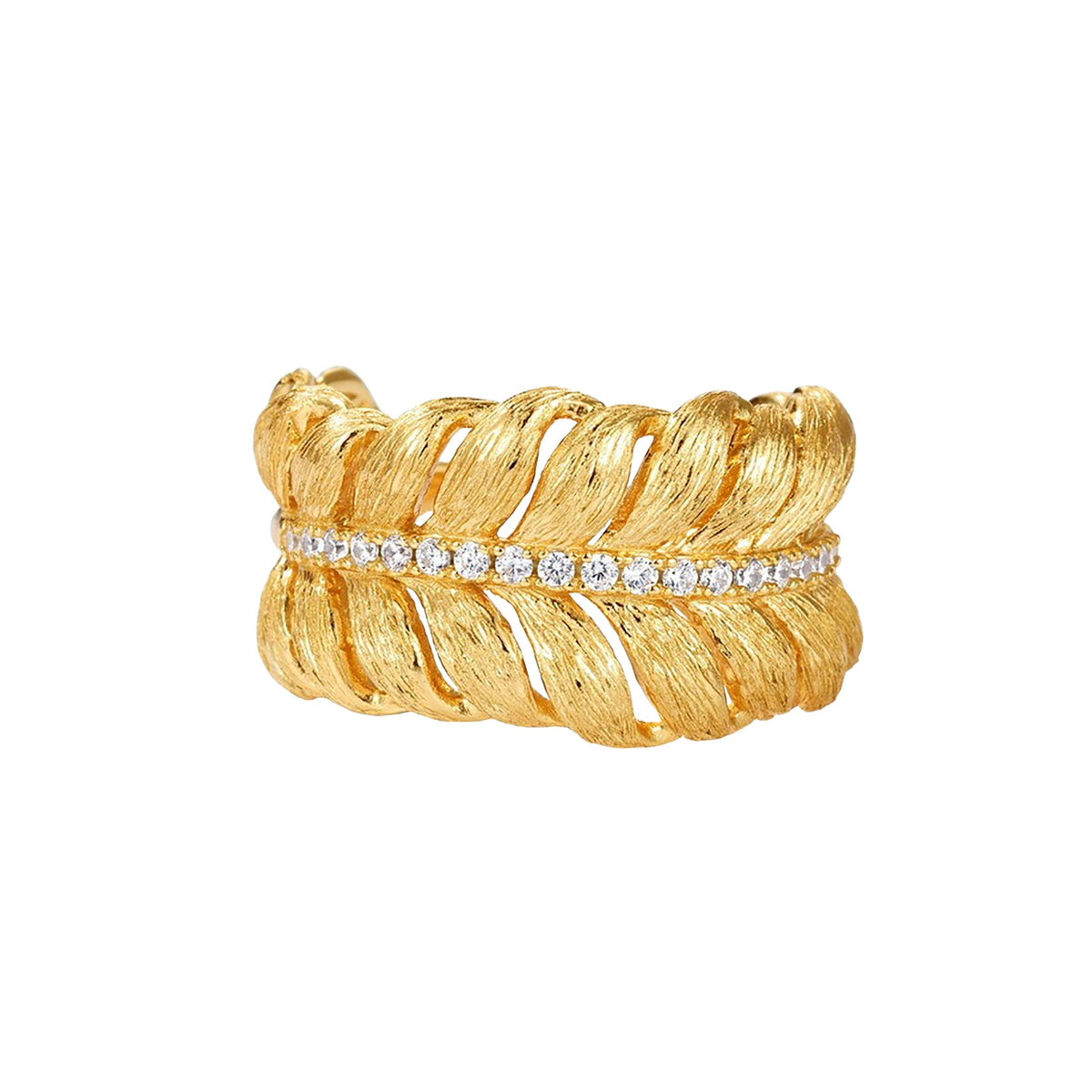 Frieda 14K Gold Leaf Open Ring