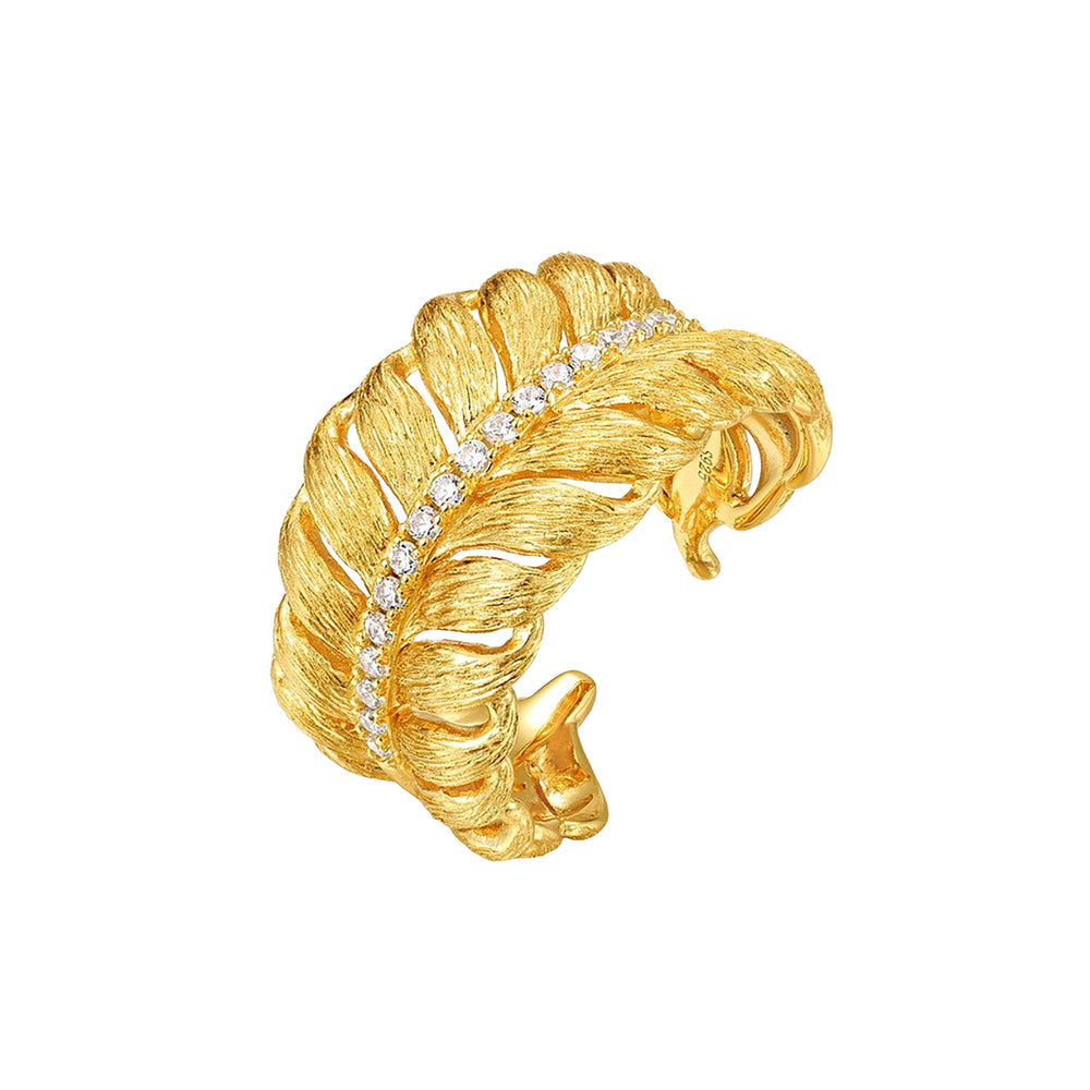 Frieda 14K Gold Leaf Open Ring