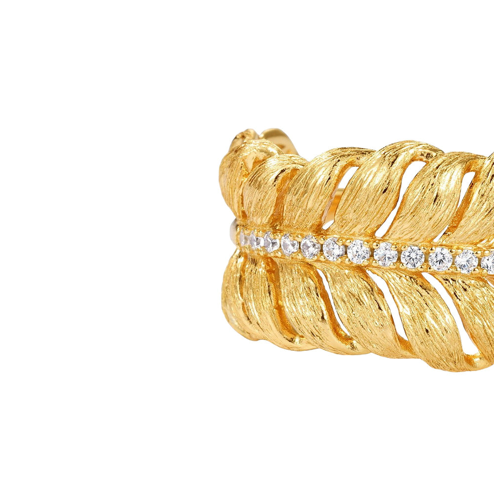 Frieda 14K Gold Leaf Open Ring
