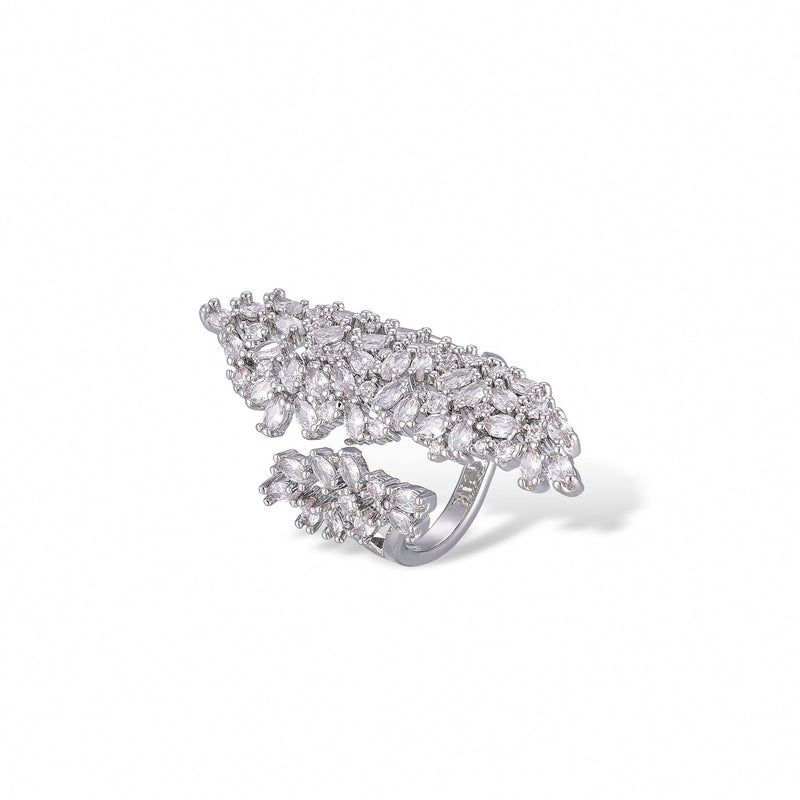 Gabriele White Plume Open Ring