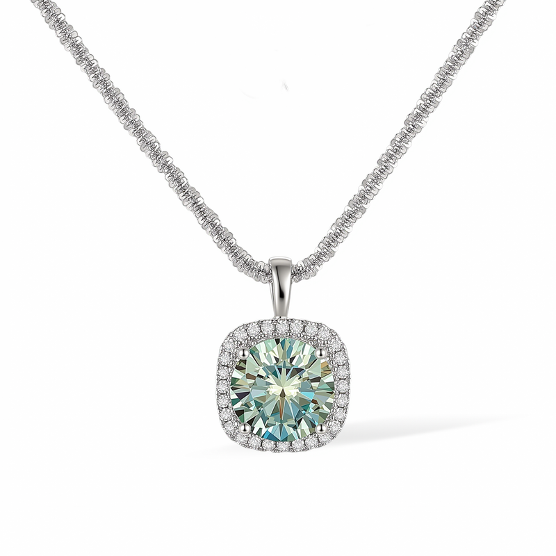 Gaëlle Green Mossanite Necklace