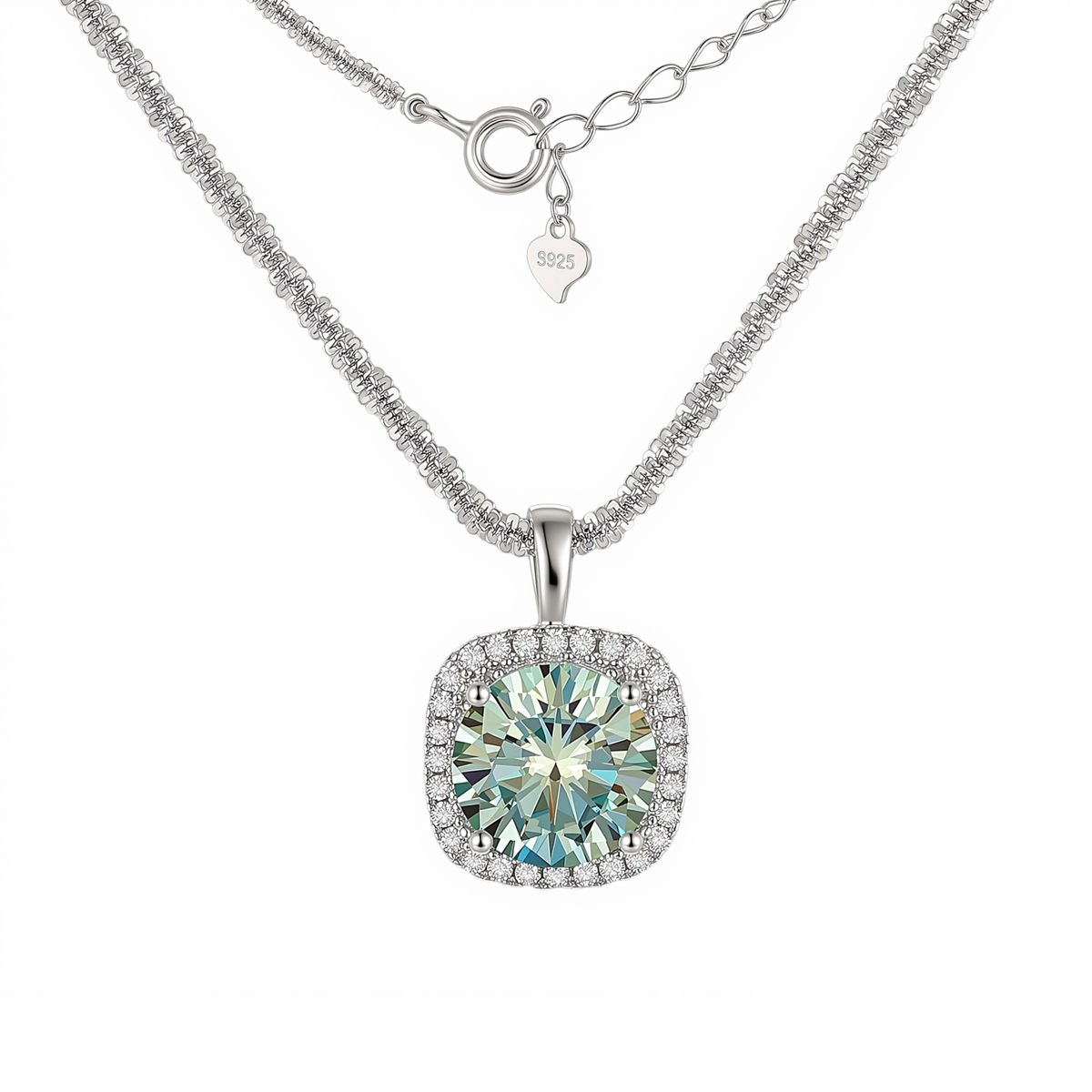 Gaëlle Green Mossanite Necklace