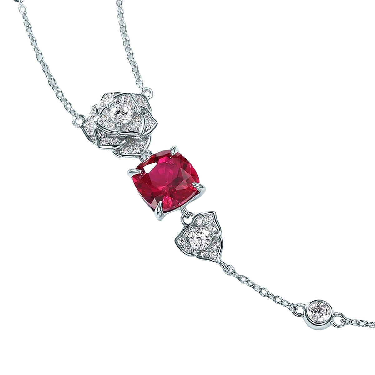 Gaëtane Red Small Floral Necklace