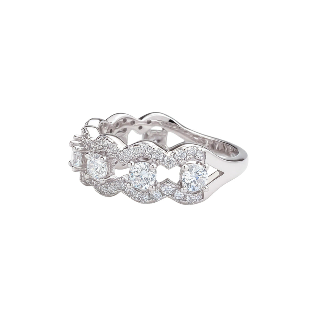 Galla White Wave Ring