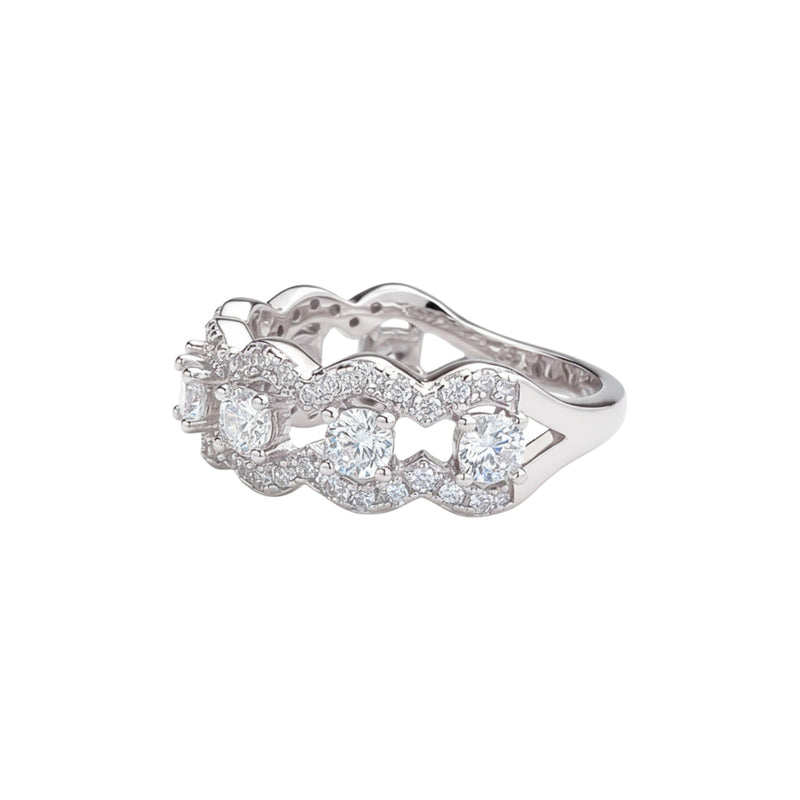 Galla White Wave Ring