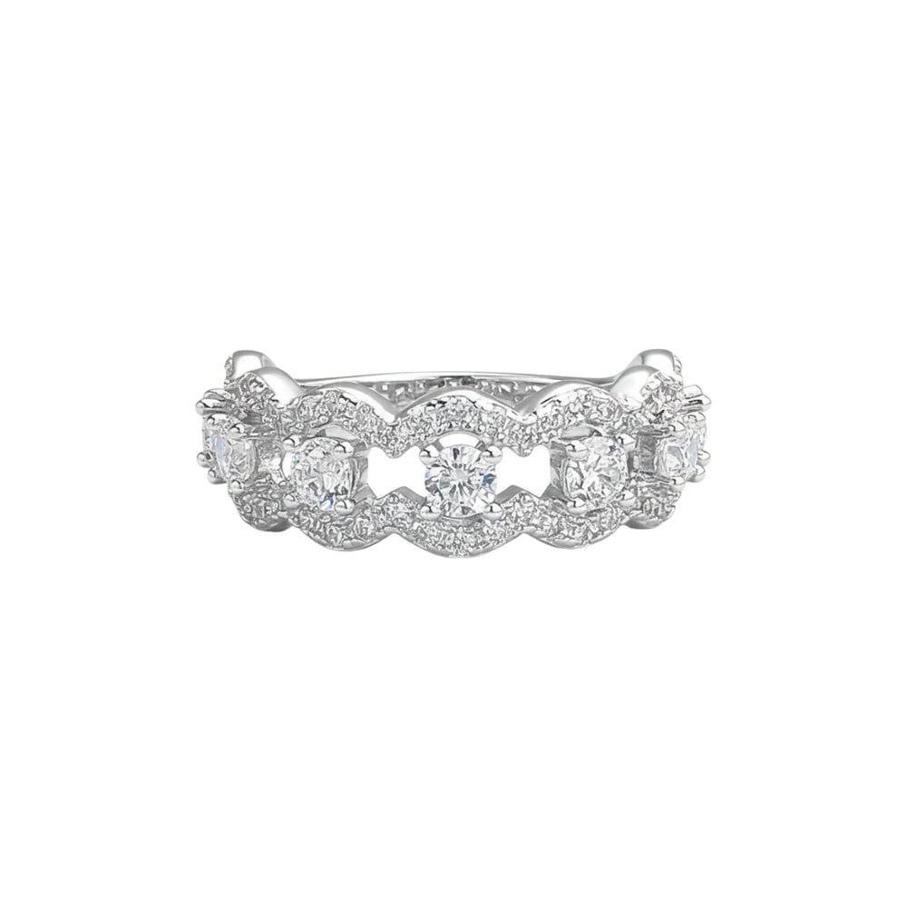 Galla White Wave Ring