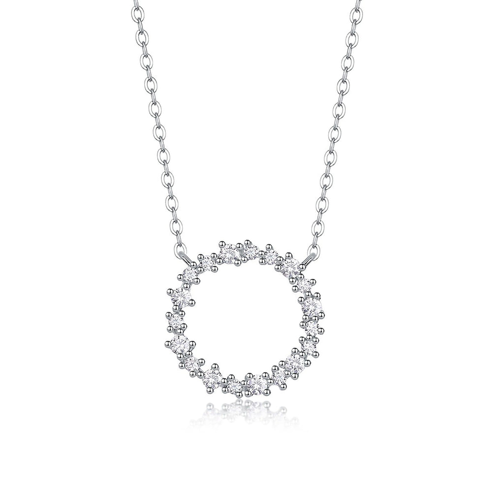 Garance White Hollow Circular Necklace