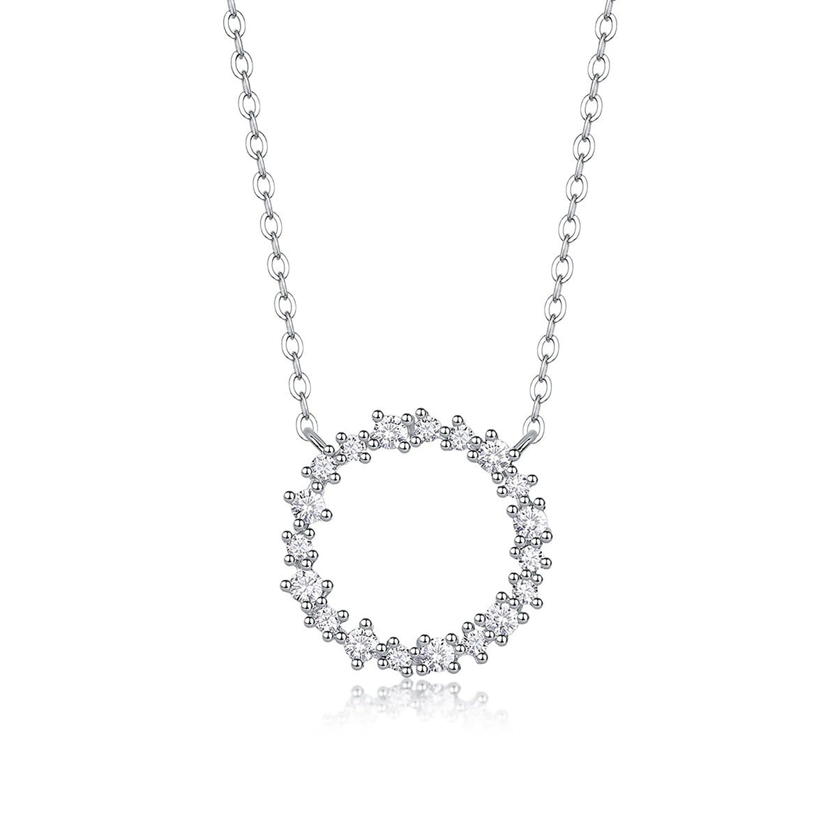 Garance White Hollow Circular Necklace