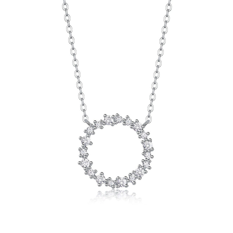 Garance White Hollow Circular Necklace