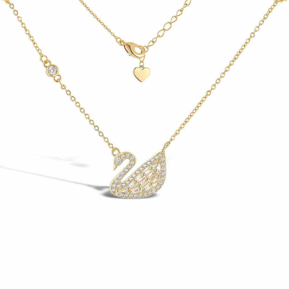 Geneviève 18K Gold Swan Necklace