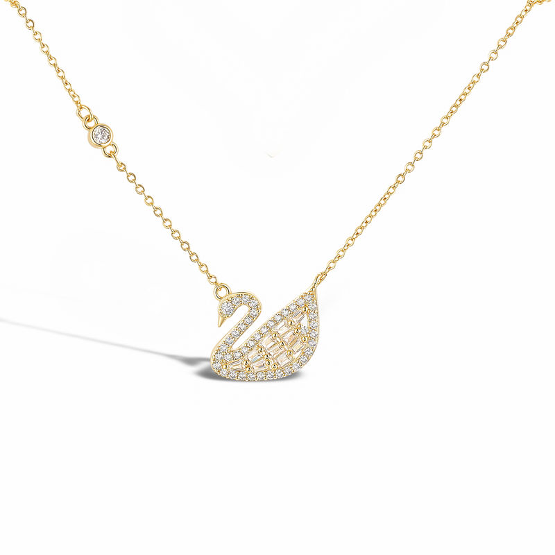 Geneviève 18K Gold Swan Necklace
