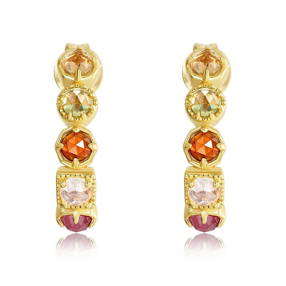Géraldanne Multicolor Round Earrings