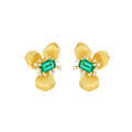 Geralde Green Floral Stud Earrings