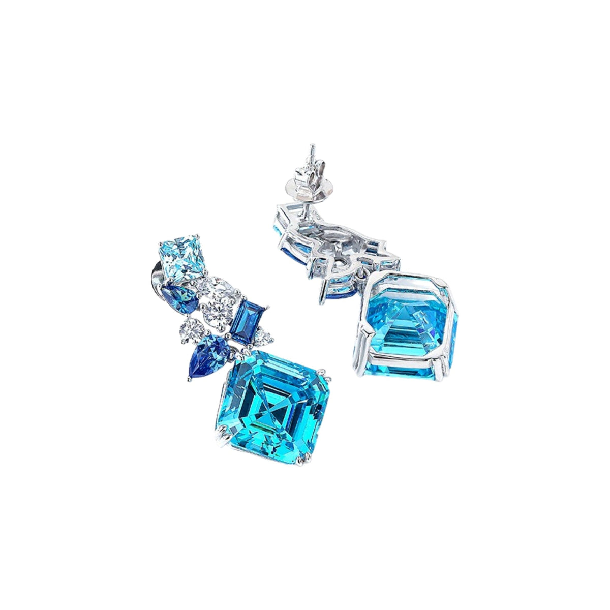 Geraldina Blue Square Earrings