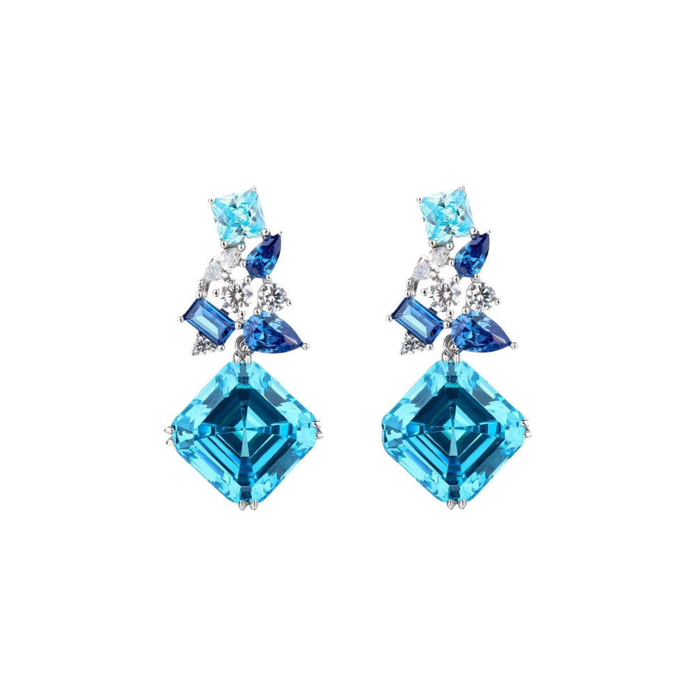 Geraldina Blue Square Earrings