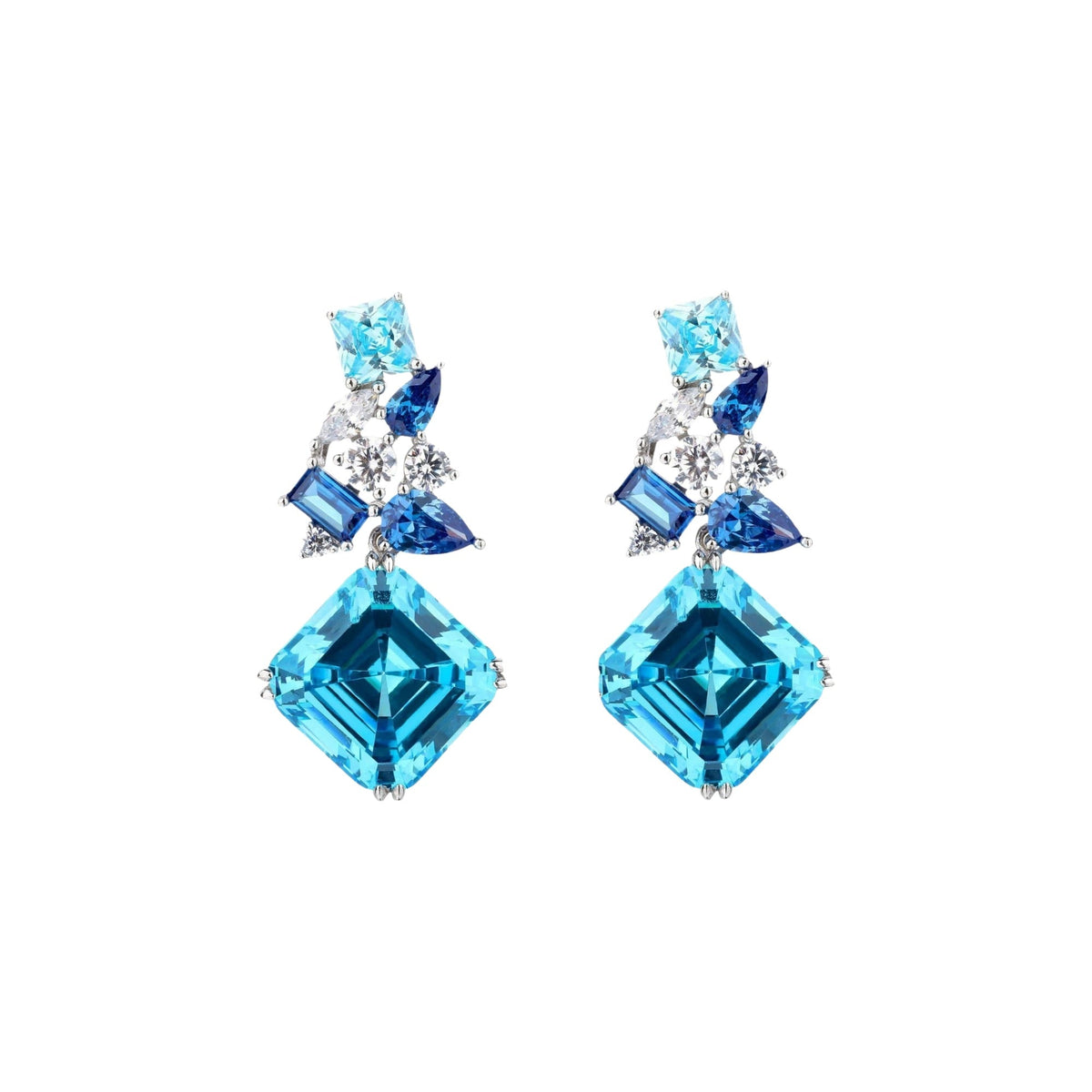 Geraldina Blue Square Earrings